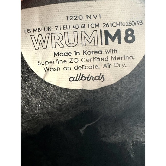 All Birds Shoes Men Size 8 WRUM High Top Lace Up Merino Wool Mizzles Sneakers - Picture 7 of 7